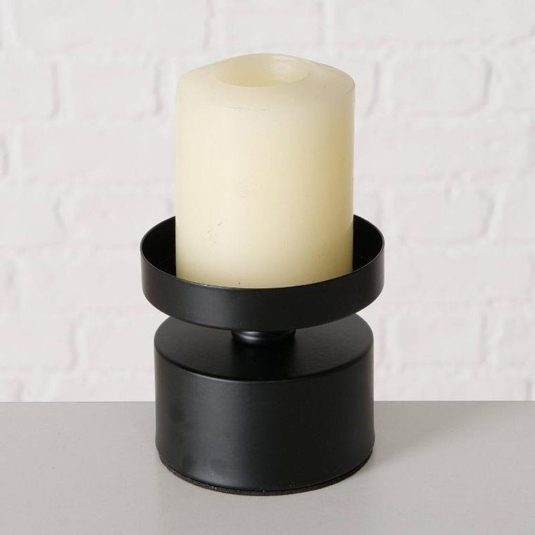 Boltze Home, świeczniki na stół na grube świece, Meril, 3 szt., Ø 7, 5 cm