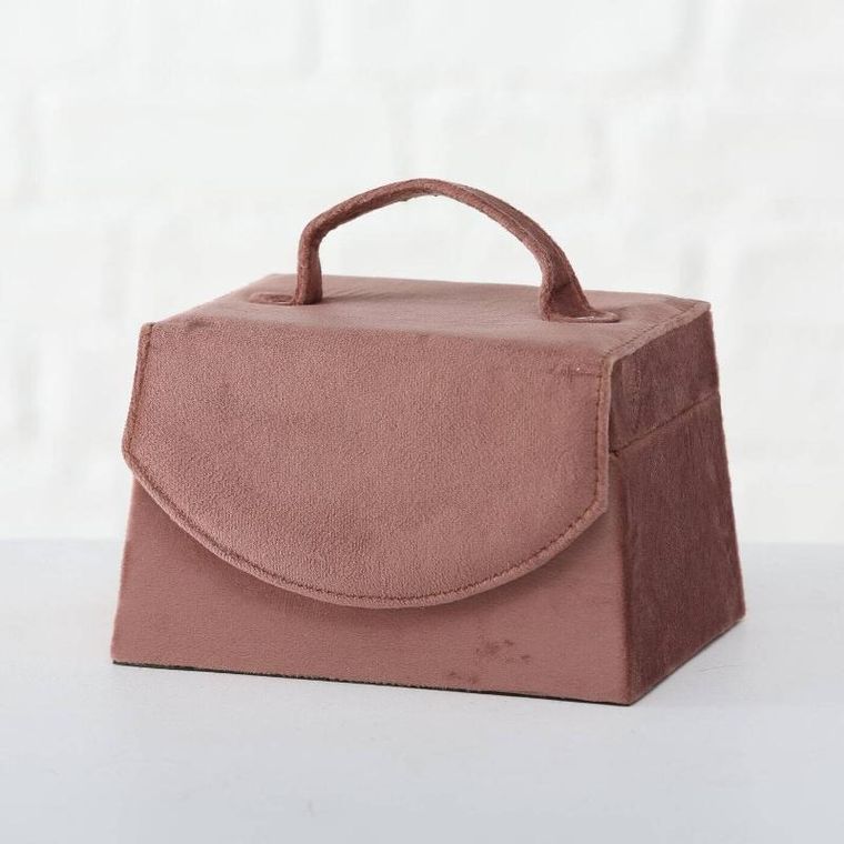 Boltze Home, szkatułka na biżuterię z lusterkiem, Clea, różowa