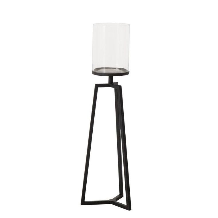 Boltze Home, szklane świeczniki na metalowym stelażu, Cosa, 75-95 cm