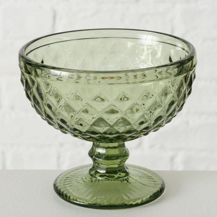 Boltze Home, szklany puchar do lodów, zielony, 250 ml