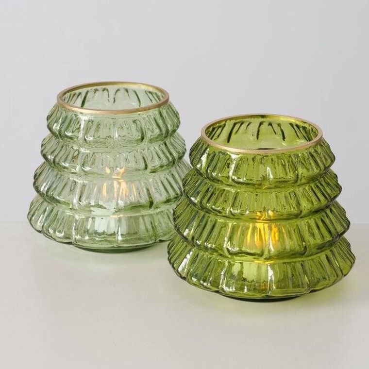 Boltze Home, Tiwa, szklana osłonka na świeczkę, wys. 11,5 cm