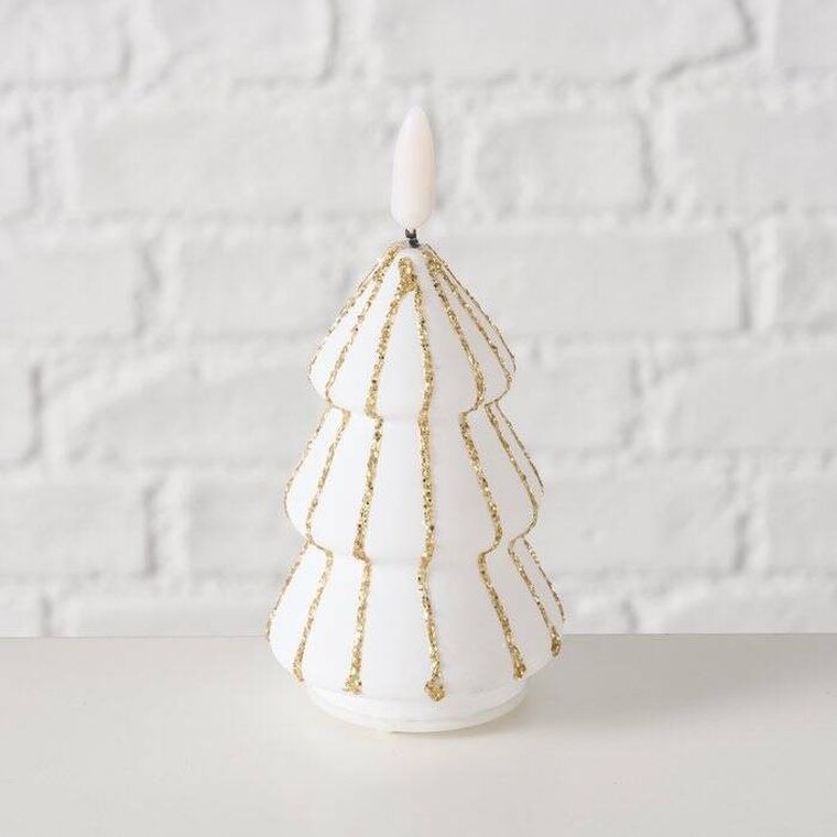 Boltze Home, Toris, świeca w kształcie choinki ze sztucznym płomieniem, 12 cm