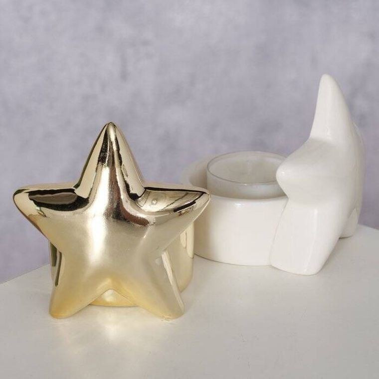 Boltze Home, Ulanda, porcelanowy świecznik na tealight