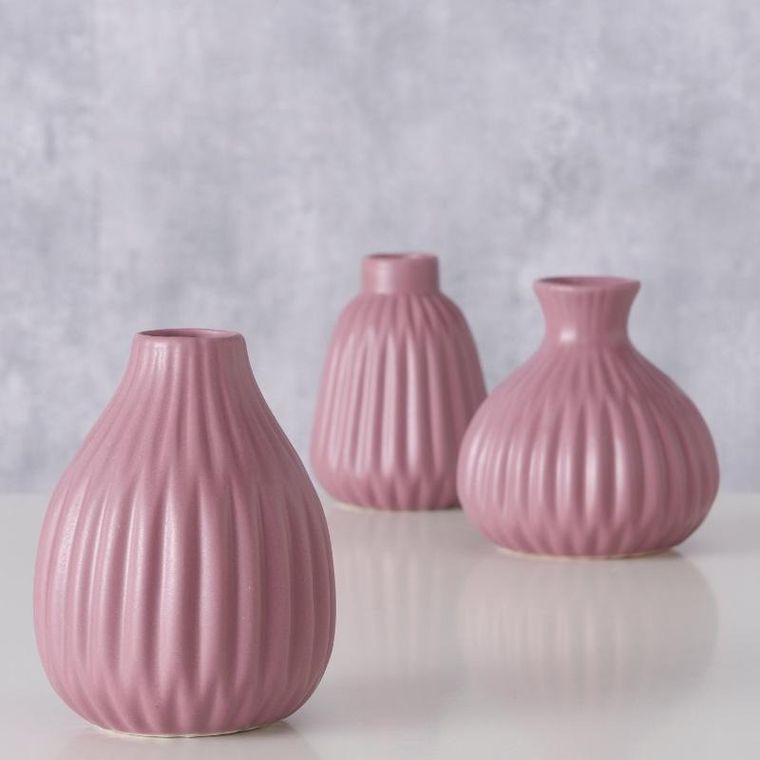 Boltze Home, wazon porcelanowy, tłoczony, Esko, 12 cm