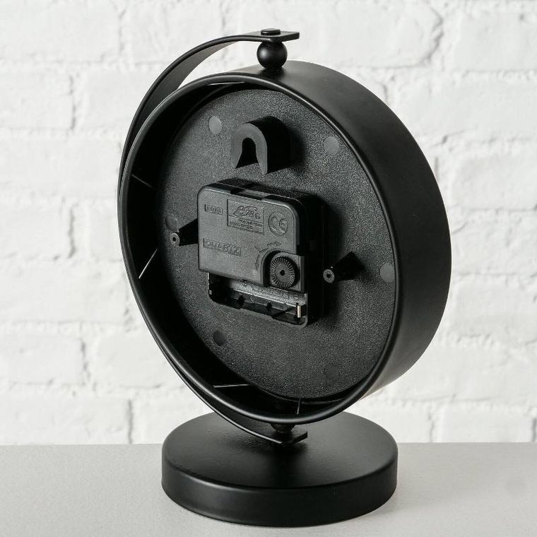 Boltze Home, zegar stołowy czarny, Balia, złote wskazówki, 20 cm