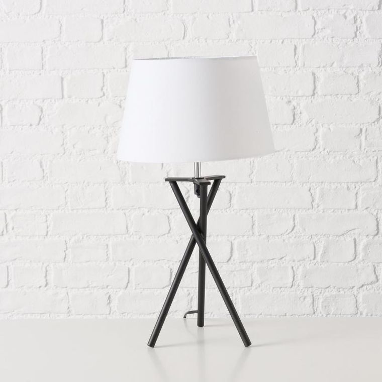 Boltze, Novo, lampa stołowa z metalową podstawą, 48 cm