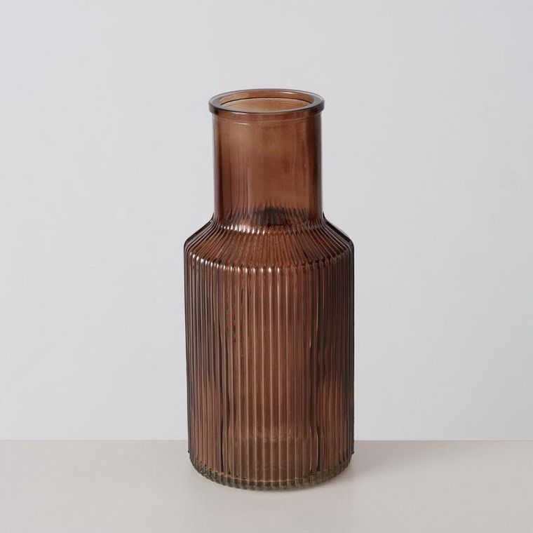 Boltze, prążkowany wazon szklany, Misam, 22 cm