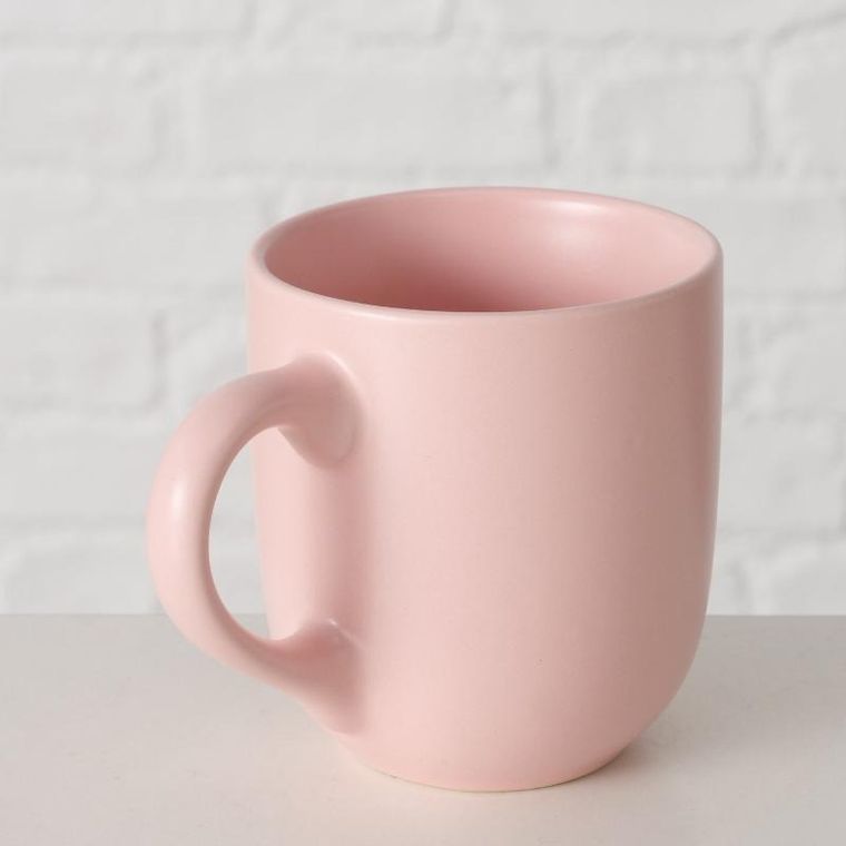 Boltze, różowy ceramiczny kubek, pastell, 300 ml