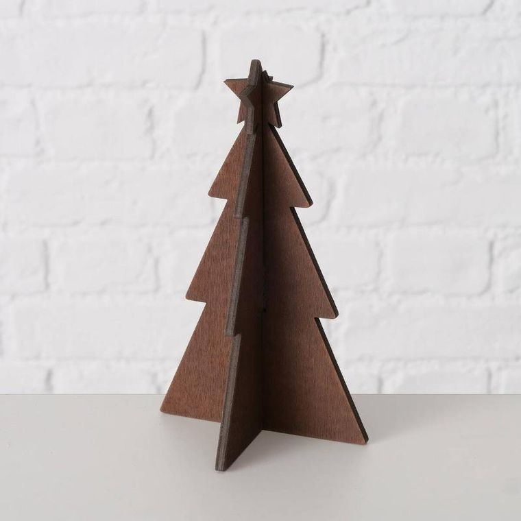 Boltze Xmas, Karl, ozdobne choinki ze sklejki, 12-25 cm, 3 szt.