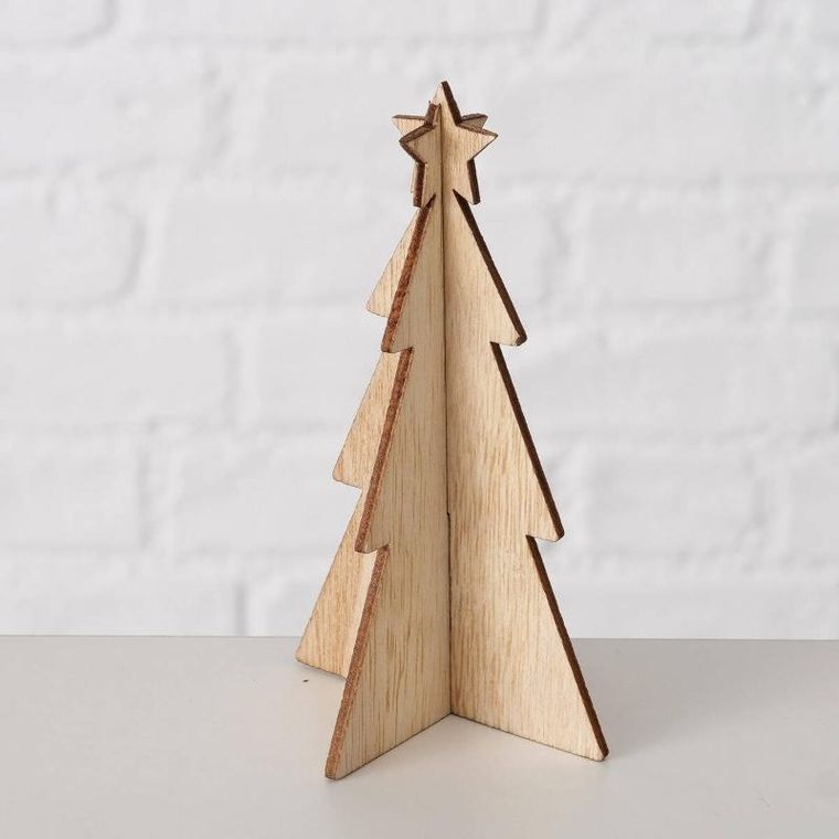 Boltze Xmas, Karl, ozdobne choinki ze sklejki, 12-25 cm, 3 szt.