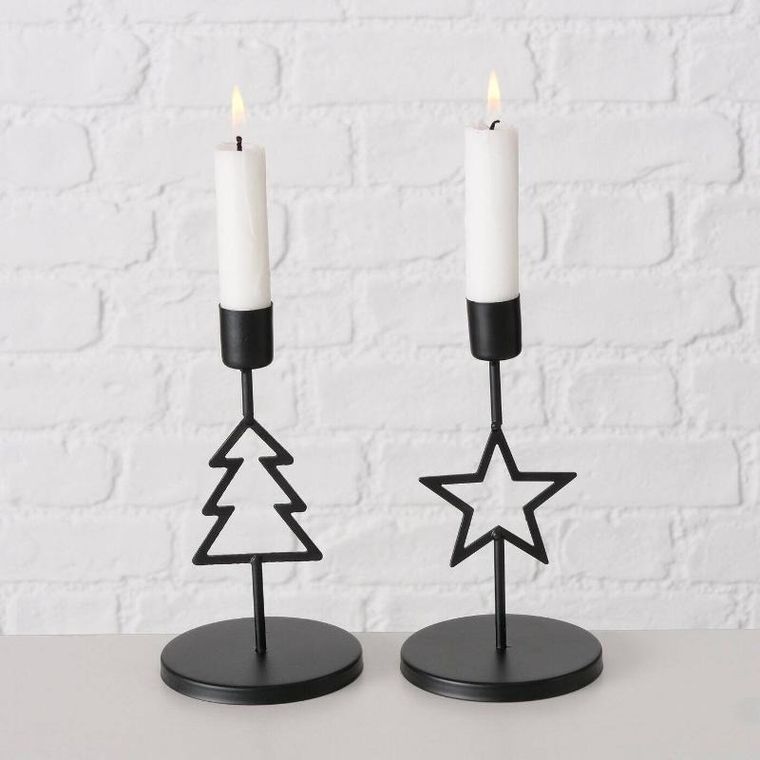 Boltze Xmas, Norga, metalowy świecznik na pojedynczą świecę, 17 cm