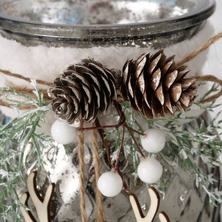 Boltze Xmas, Wilka, świecznik, słoik ze stroikiem, 16 cm