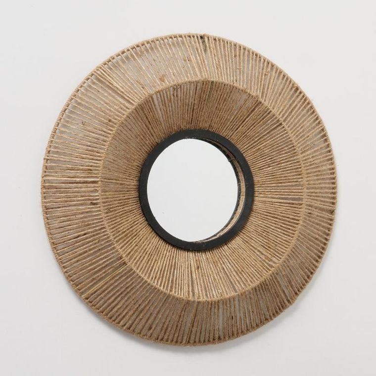 Boltze, Zaika, dekoracyjne lustro w jutowej ramie, 50 cm