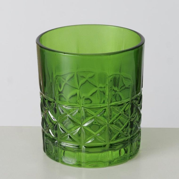 Boltze, zielona szklanka whiskey, 9 cm