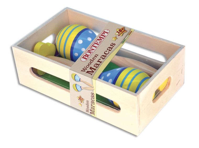 Bontempi Play, grzechotki, drewniane, kolorowe, 2 szt.