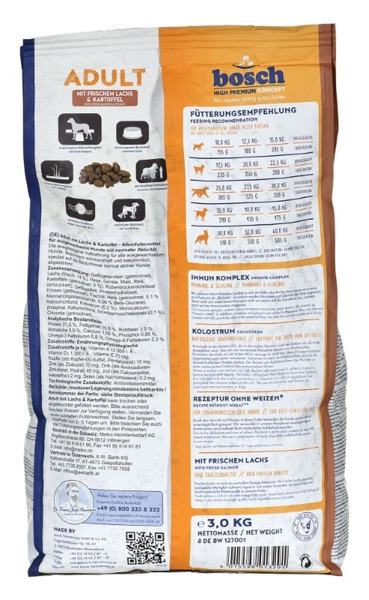 Bosch, Adult, karma sucha dla psa, Salmon Potato, 3 kg