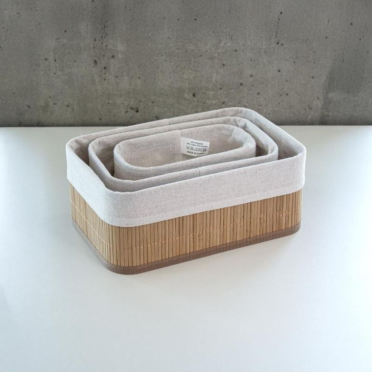 Boximo, Vinno, zestaw bambusowych koszyków do przechowywania