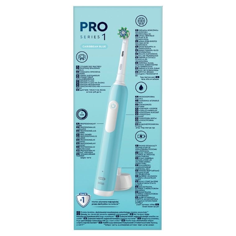 Braun, Oral-B, Pro1, szczoteczka elektryczna, CrossAction, Caribbean Blue