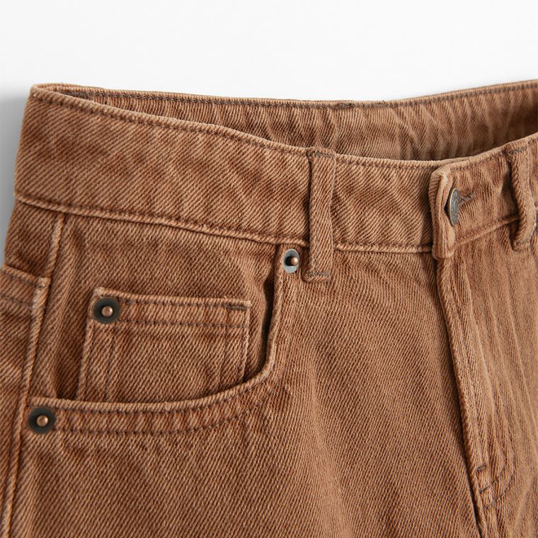 Brązowe jeansowe szorty z regulacją Cool Club