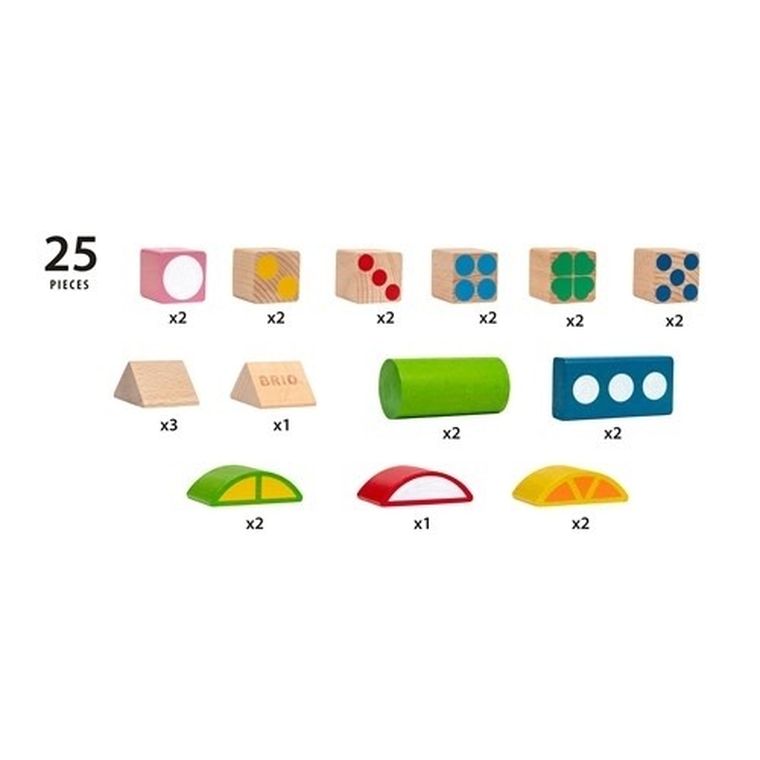 Brio, kolorowe drewniane klocki, 25 szt.