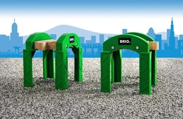 Brio World, Podpory do mostów kolejowych, zabawka drewniana