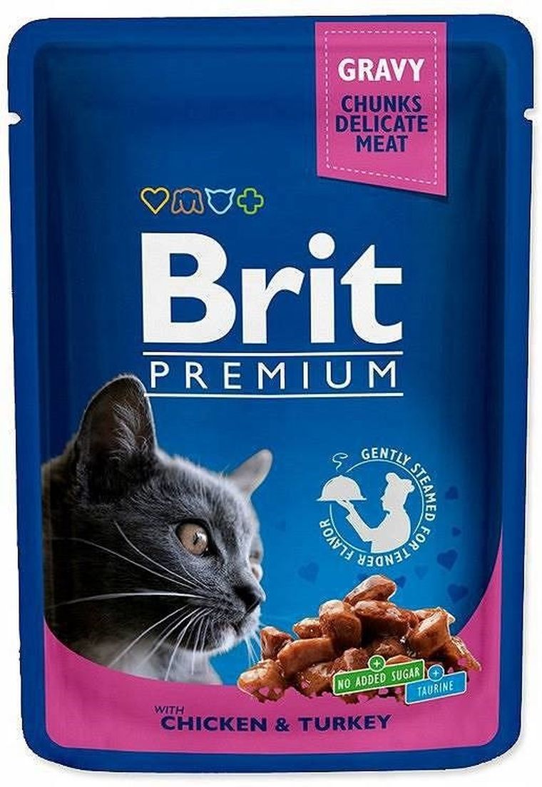 Brit Premium, Family Plate Chunks, Gravy Chunks, Adult, mokra karma dla kota, 12-100g