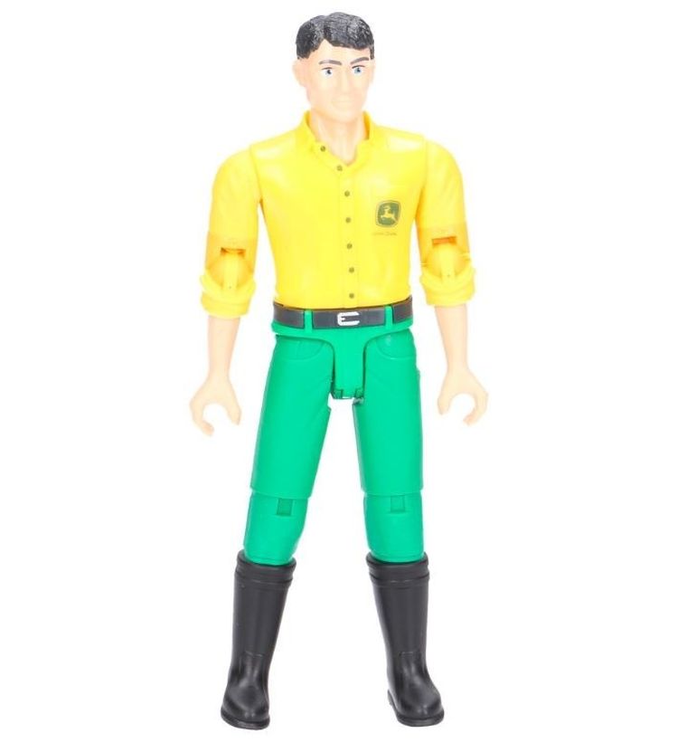 Bruder, John Deere, pojazd traktorek z kosiarką i figurką
