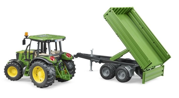 Bruder, Traktor John Deere 5115M z przyczepą wywrotką