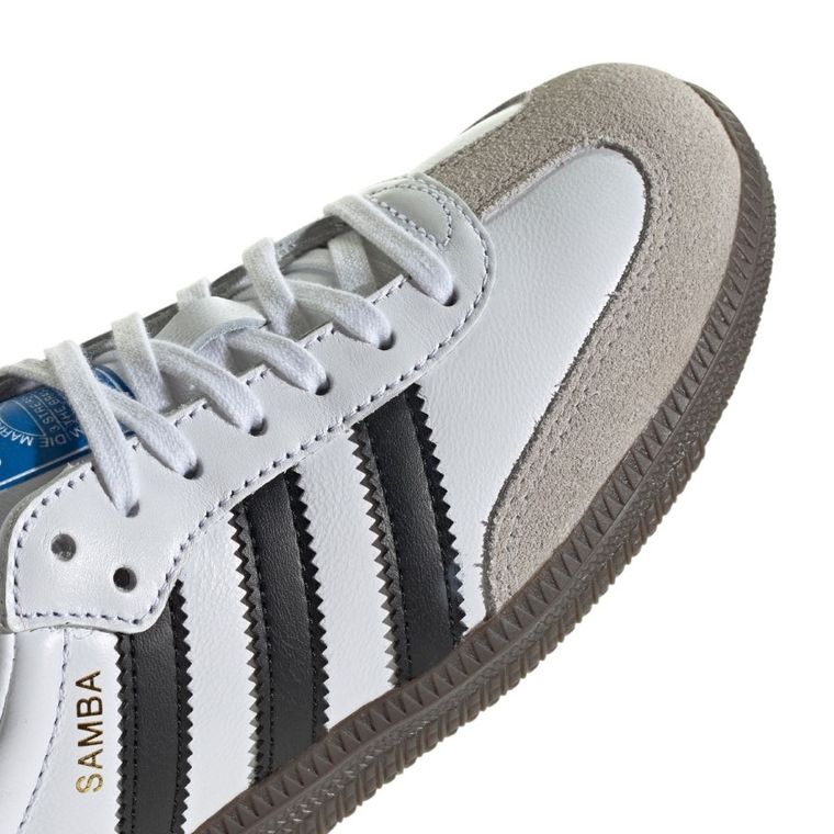 Buty sportowe dziecięce, skórzane, białe, Adidas Samba OG