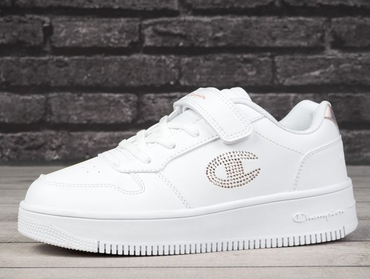 Buty sportowe dziewczęce, białe, Champion Rebound Platform Glitter