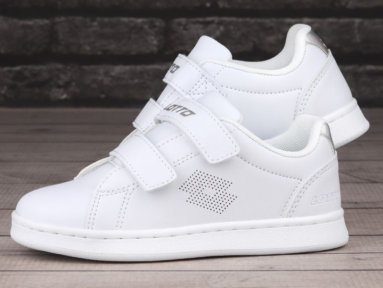 Buty sportowe dziewczęce, białe, Lotto Burgas