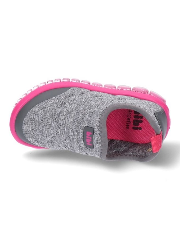 Buty sportowe dziewczęce, slip on, szare, Bibi Shoes