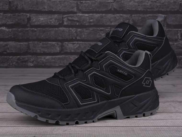 Buty trekkingowe męskie, czarne, Lotto Groton