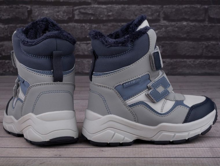 Buty zimowe chłopięce, ocieplane, szare, Lotto Hoonah Tex K