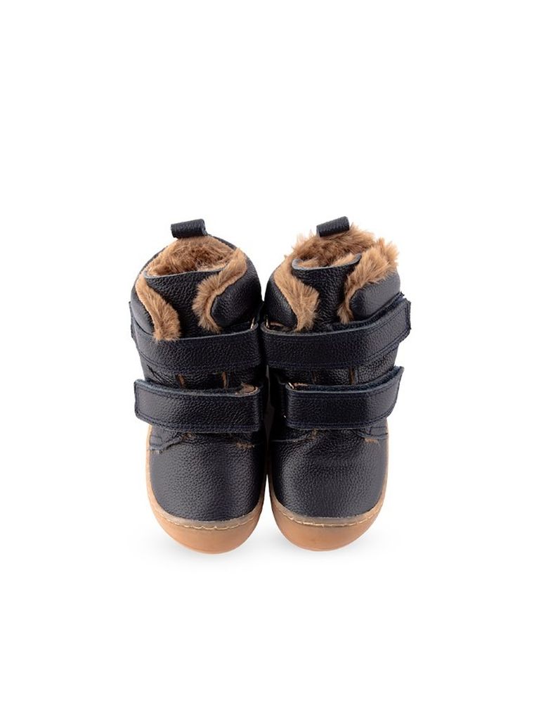 Buty zimowe chłopięce, skórzane, granatowe, ocieplane, Weestep