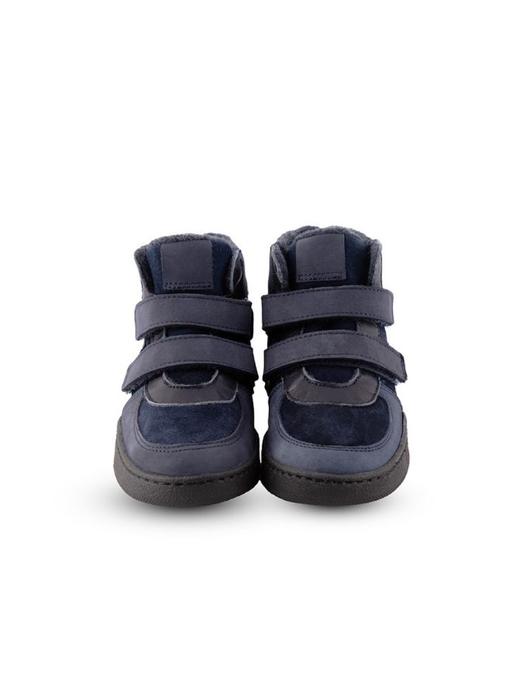 Buty zimowe chłopięce, skórzane, niebieskie, ocieplane, Weestep