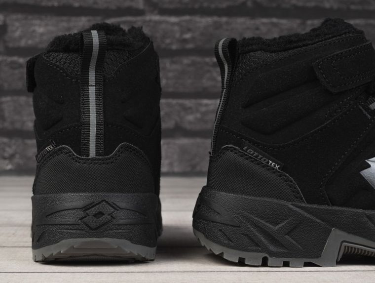 Buty zimowe dziecięce, czarne, Lotto Ketcham Tex K