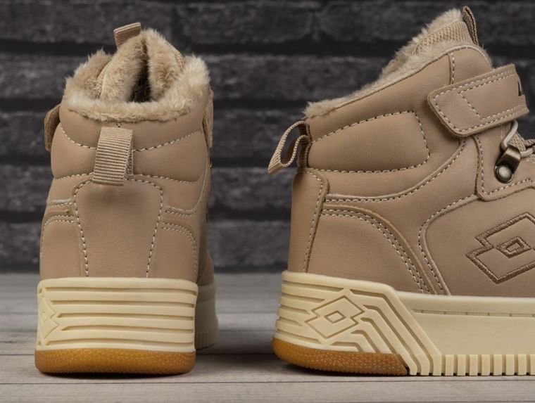 Buty zimowe dziecięce, ocieplane, beżowe, Lotto Jalana Fur K