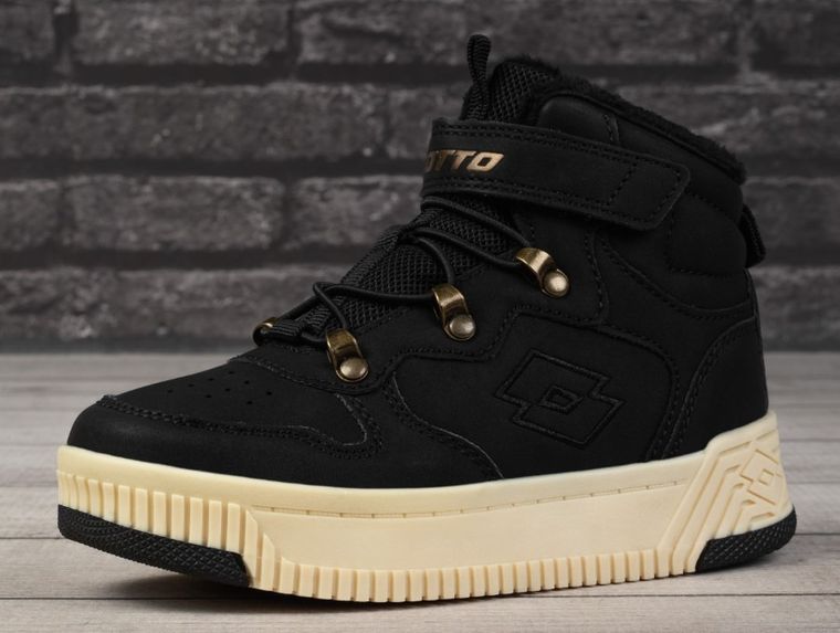 Buty zimowe dziecięce, ocieplane, czarne, Lotto