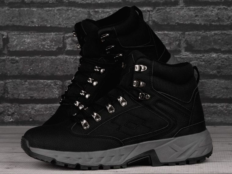 Buty zimowe męskie, czarne, Lotto Woodlark Mid
