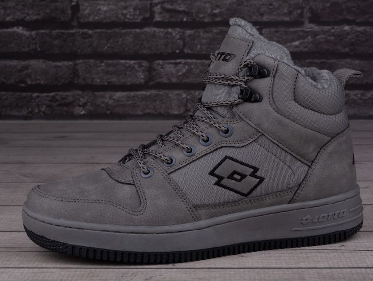 Buty zimowe męskie, ocieplane, szare, Lotto Prehna Fur