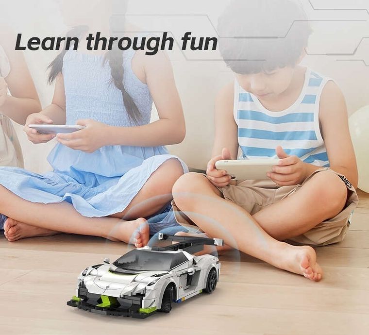 Cada, Fantasma Race Car, pojazd zdalnie sterowany, Dual Mode, biały, 1:20, 22 cm, 322 elementy