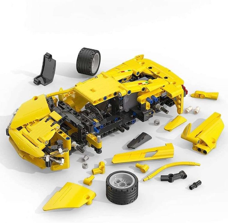 Cada, Lightning Sports Car z napędem Pull-back, klocki konstrukcyjne, pojazd, 357 elementów