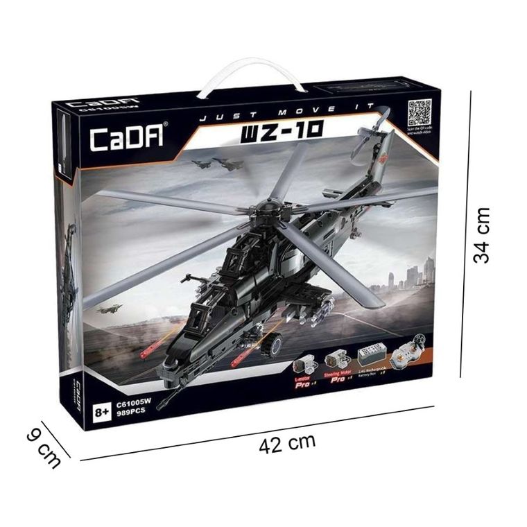 Cada, Śmigłowiec szturmowy, klocki konstrukcyjne, 989 elementów