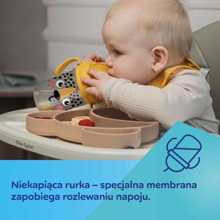 Canpol babies, BabiesBoo, kubek niekapek z rurką i odważnikiem, gepard, 270 ml