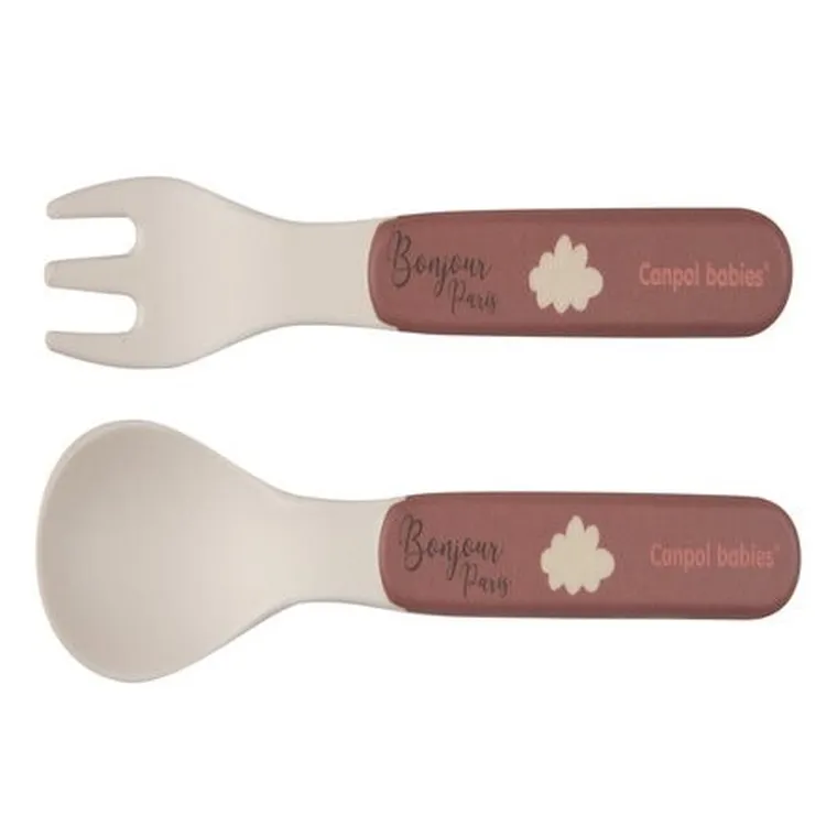 Canpol babies, Bonjour Paris, zestaw naczyń z kubkiem, bordowy