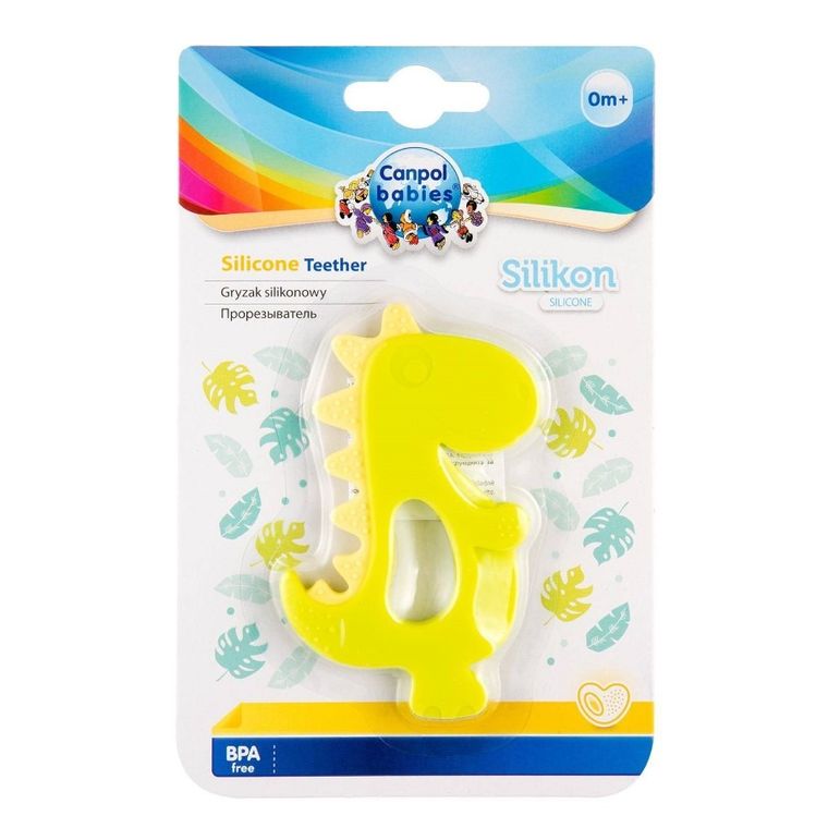 Canpol Babies, Dinozaur, silikonowy gryzak dla niemowląt