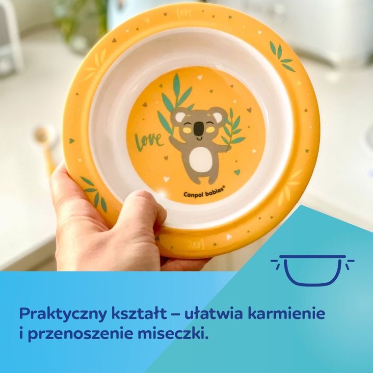 Canpol babies, Exotic Animals, Leniwiec, miseczka melaminowa z przyssawką, 270 ml