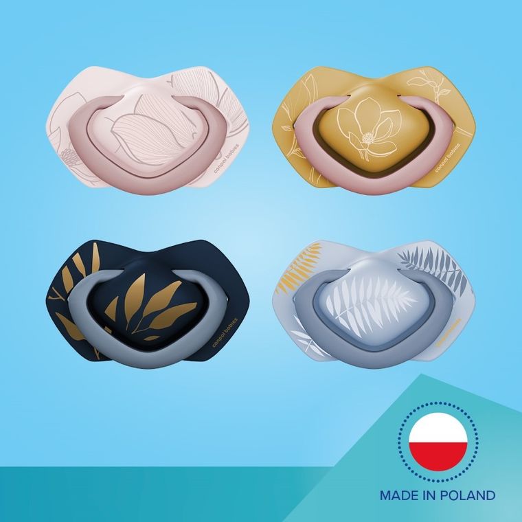 Canpol babies, Gold, smoczek silikonowy, różowy, 0-6 m, 2 szt.