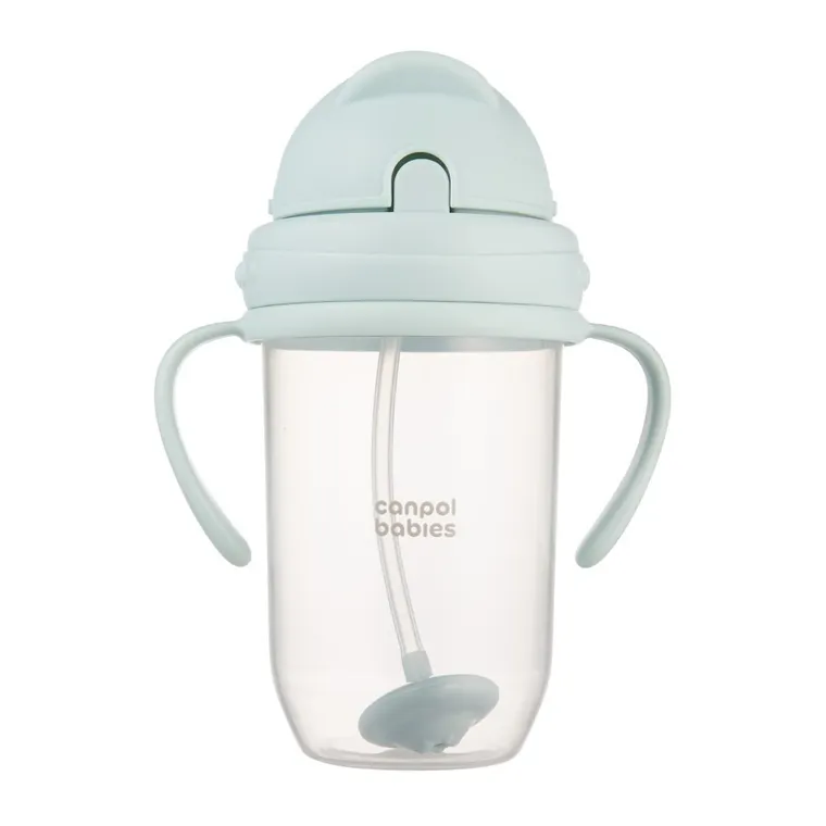 Canpol babies, kubek niekapek, z rurką i odważnikiem, zielony, 270 ml